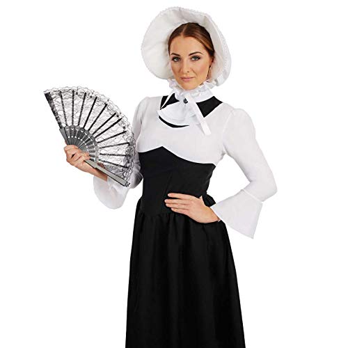 Fun Shack Disfraz de dama victoriana para mujer. Conjunto con vestido histórico blanco y negro para adulto, talla XXL