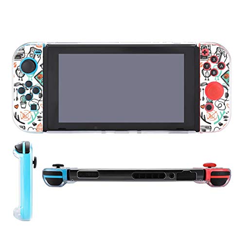 Funda protectora de PC antiarañazos para Nintendo Switch compatible con interruptores y controladores Joy-Con Split 5 piezas Soft Game Console Case - Accesorios de ropa de moda