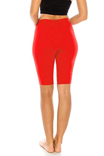 FUNGO Leggings Mujer 1/2 Largo Deportivas Leggins Yoga Pantalones Para Mujer f12 (Rojo, 40)