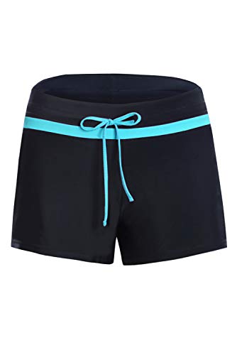 FuYang Mujer Shorts de Baño, Falda de Bikini con Falda Corta Tankini Deporte Pantalones Cortos de Natación Bottom ((Waist 35.4"- 38.6") XL, Rosado)