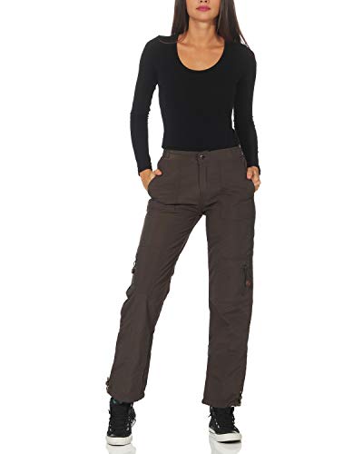 FY Mujeres Pantalones Térmicos Esquí de Snowboard al Aire Libre Pantalones Trekking Pantalones Funcionales Senderismo Pantalones Fleece Forrado