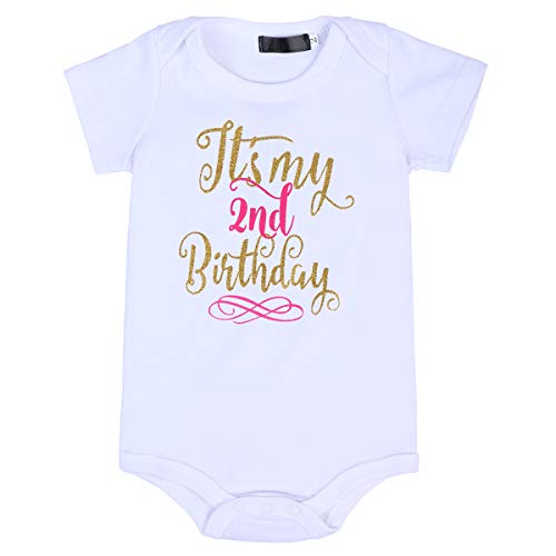 FYMNSI - Conjunto de manga corta para niñas, falda tutú y diadema de fiesta para el primer cumpleaños, celebración, ceremonia, vestido de fotografía, 3 piezas Rose Vif 2ème Anniversaire 2 Años