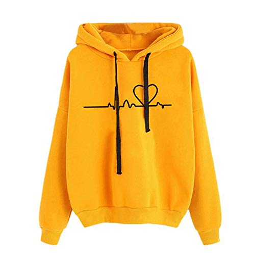 G-Anica Sudaderas con Capucha Mujer, Sudadera para Mujer Hoodie Casual Estampada de Manga Larga Talla Grande Moda Abrigos Deportivos Pullover Tops