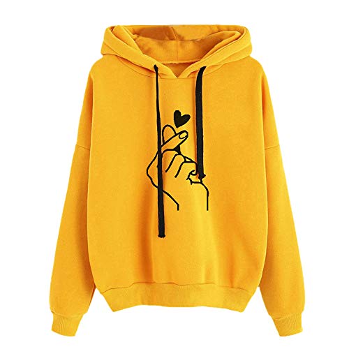 G-Anica Sudaderas con Capucha Mujer, Sudadera para Mujer Hoodie Casual Estampada de Manga Larga Talla Grande Moda Abrigos Deportivos Pullover Tops