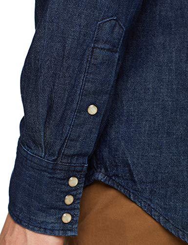 G-Star Raw 3301 Slim Shirt Camisa vaquera, Azul (Rinsed 082), Large para Hombre