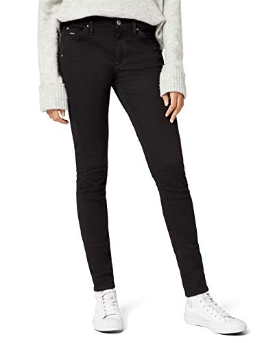G-STAR RAW 5622 Mid Waist Skinny Vaqueros, Negro (Rinsed 8970-082), 23W / 34L para Mujer