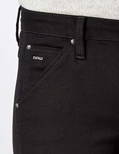 G-STAR RAW 5622 Mid Waist Skinny Vaqueros, Negro (Rinsed 8970-082), 23W / 34L para Mujer
