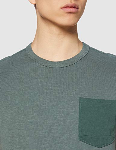 G-STAR RAW Contrast Pocket Straight Camiseta, Verde (Grey Moss B255-4752), M para Hombre