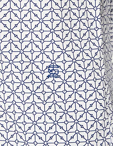 G-STAR RAW Core Super Slim Camisa Casual, Multicolor (Milk/Imperial Blue Ao C173-9853), L para Hombre