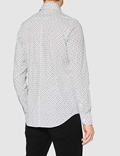 G-STAR RAW Core Super Slim Camisa Casual, Multicolor (Milk/Imperial Blue Ao C173-9853), L para Hombre