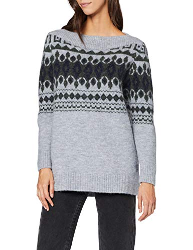 G-STAR RAW Jacquard Boat suéter, Gris (Grey Htr 906), X-Small para Mujer