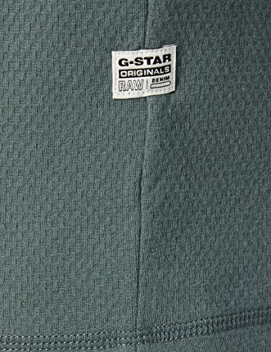 G-STAR RAW Korpaz Slim Zip Through Camiseta, Verde (Grey Moss C112-4752), S para Hombre