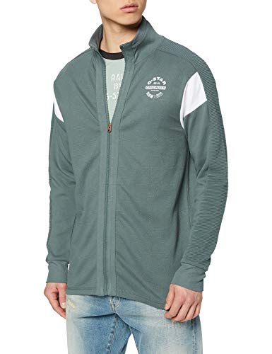 G-STAR RAW Korpaz Slim Zip Through Camiseta, Verde (Grey Moss C112-4752), S para Hombre