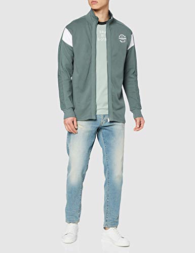 G-STAR RAW Korpaz Slim Zip Through Camiseta, Verde (Grey Moss C112-4752), S para Hombre