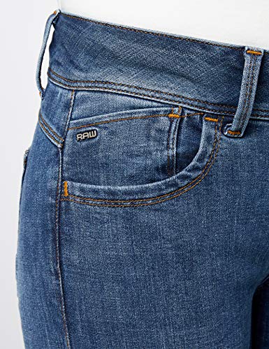 G-STAR RAW Lynn D-Mid Waist Super Skinny Vaqueros, Medium Aged 9136-071, 28W / 30L para Mujer