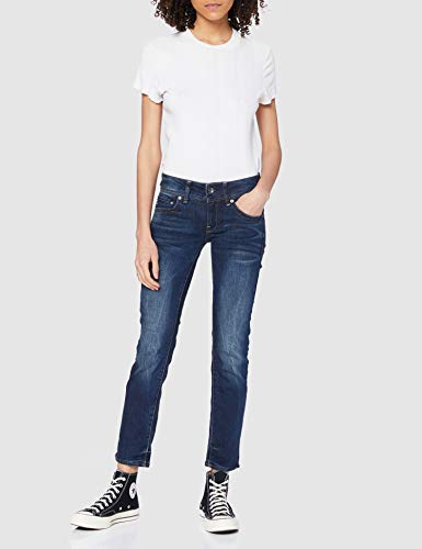 G-STAR RAW Midge Saddle Mid Waist Straight Vaqueros, Dk Aged 6553-89, 29W / 30L para Mujer