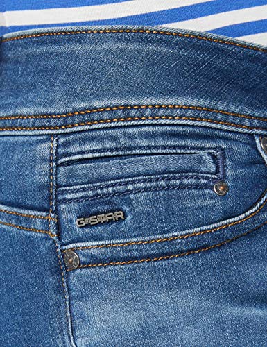 G-STAR RAW Midge Saddle Mid Waist Straight Vaqueros, Multicolor (Medium Indigo Aged 8968/6028), 36W / 34L para Mujer