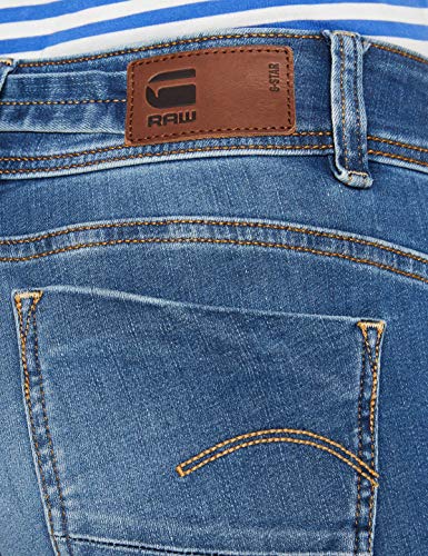 G-STAR RAW Midge Saddle Mid Waist Straight Vaqueros, Multicolor (Medium Indigo Aged 8968/6028), 36W / 34L para Mujer