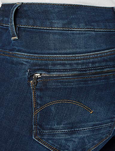 G-STAR RAW Midge Zip Mid Waist Skinny Vaqueros, Dark Aged D05281, 25W / 30L para Mujer