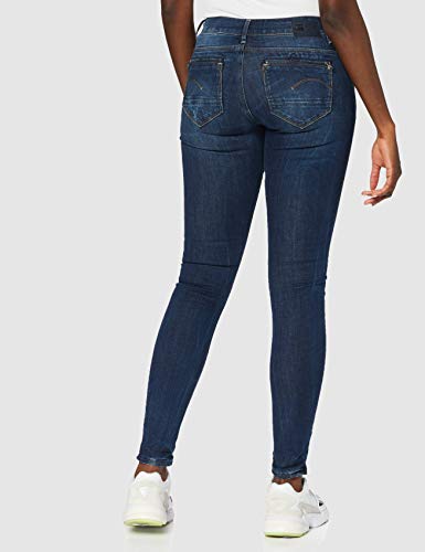 G-STAR RAW Midge Zip Mid Waist Skinny Vaqueros, Dark Aged D05281, 25W / 30L para Mujer