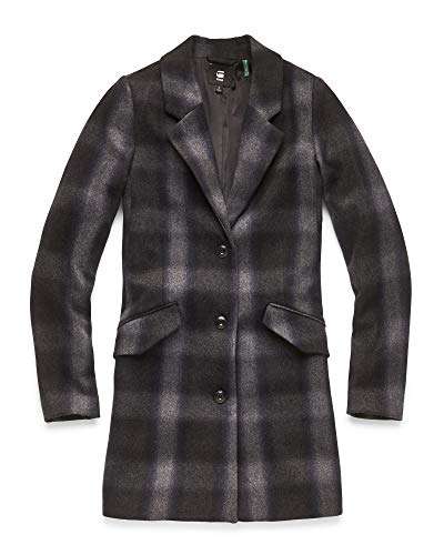 G-STAR RAW Minor SB Wool Check Coat Wmn Abrigo, Gris (GS Grey/Black 2726), Medium para Mujer