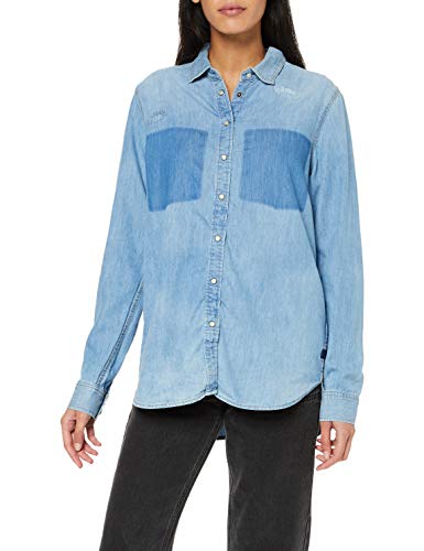 G-STAR RAW Remi Boyfriend Blusa, Azul (Vintage Medium Aged 2965), Large para Mujer