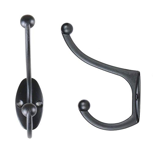 Ganchos Percheros De Pared, Antiguo Gancho De Toallas De Mano, Perchero con Ganchos De Ropa Sombrero De Gancho, Retro De Diseño (Negro)