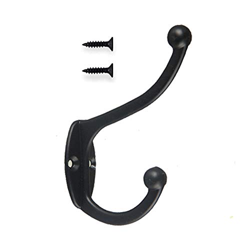 Ganchos Percheros De Pared, Antiguo Gancho De Toallas De Mano, Perchero con Ganchos De Ropa Sombrero De Gancho, Retro De Diseño (Negro)