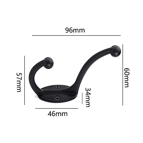Ganchos Percheros De Pared, Antiguo Gancho De Toallas De Mano, Perchero con Ganchos De Ropa Sombrero De Gancho, Retro De Diseño (Negro)