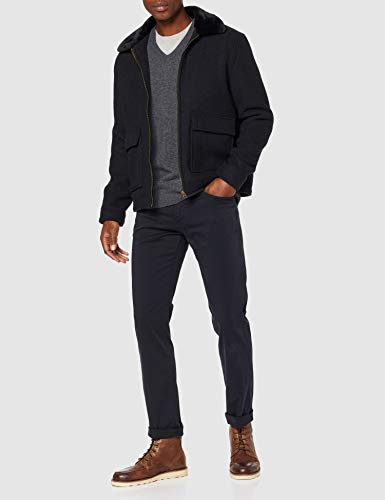 GANT MD. Extrafine Lambswool V-Neck suéter, Gris (Dk Charcoal Melange 97), Large para Hombre