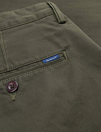 GANT Men's Slim Twill Chinos Pants Green in Size 34W
