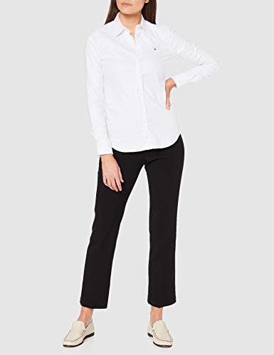 GANT Stretch Oxford-Solid Shirt Blusa, Blanco (White 110), 36 (Talla del Fabricante: 34) para Mujer