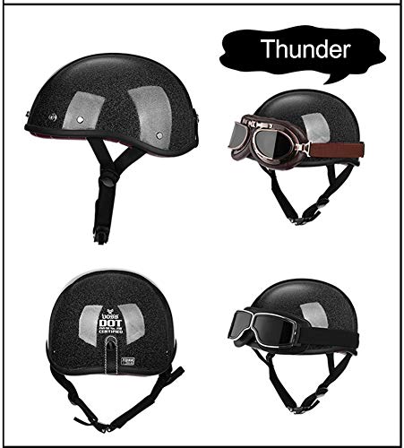 GAOZHE Casco Moto Jet Abierto Retro,Cascos De Motocicleta,Medio Casco De Moto, Casco Abierto Vintage para Hombres Y Mujeres Adultos, ECE Cascos Jet homologados