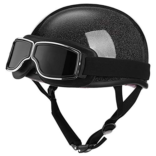 GAOZHE Casco Moto Jet Abierto Retro,Cascos De Motocicleta,Medio Casco De Moto, Casco Abierto Vintage para Hombres Y Mujeres Adultos, ECE Cascos Jet homologados