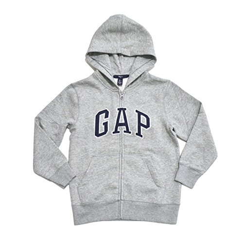 GAP - Sudadera con capucha y cremallera para niños -  Gris -  Large