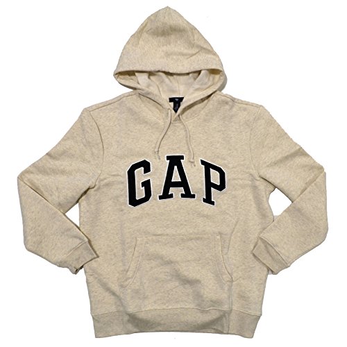 GAP - Sudadera de forro polar, con capucha y logotipo arqueado para hombre - Beige - Large