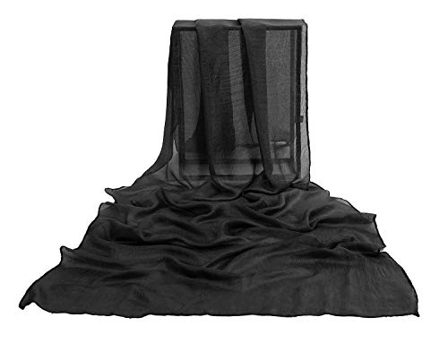 Gardenwed Suave Solido Chales Bufandas Bufanda de Cuello de Baile Novia Robó Wrap Damas Ropa Accesorios 70 * 180CM Black