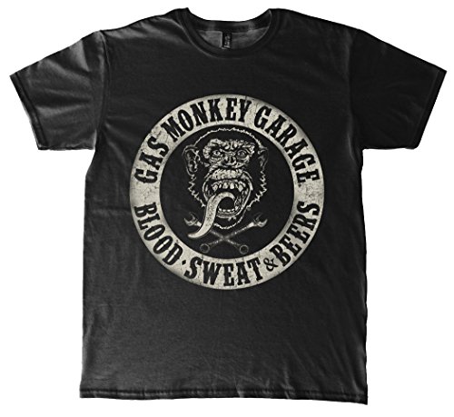Gas Monkey Garage - Blood Sweat and Beers Hombres Camiseta - Negro - Tamaño X-Large