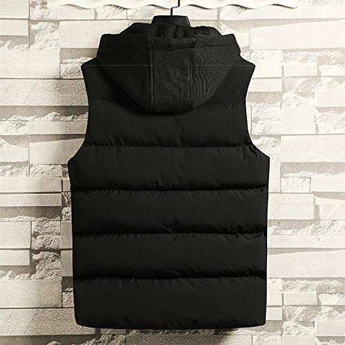 GCC Chaleco Caliente Sin Mangas De Invierno para Hombre Moda Tapa Extraíble Corte Ajustado Algodón Abajo Chaleco Chaqueta,Cremallera Completa H-M