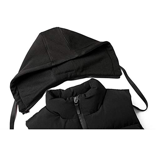 GCC Chaleco Caliente Sin Mangas De Invierno para Hombre Moda Tapa Extraíble Corte Ajustado Algodón Abajo Chaleco Chaqueta,Cremallera Completa H-M