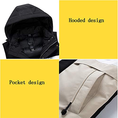 GCC Vest Caliente Deportivo Casual para Hombre OtoñO E Invierno Mangas Chaleco con Capucha,Cremallera Completa H-M