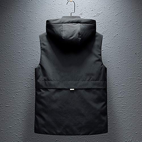 GCC Vest Caliente Deportivo Casual para Hombre OtoñO E Invierno Mangas Chaleco con Capucha,Cremallera Completa H-M