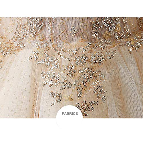 GCX- Traje Pasarela niños Princesa Muchachas del Vestido hinchada de Hilados de Piano Traje del Vestido de Noche de Lentejuelas de cumpleaños Moda (Color : Gold, Size : 110cm)