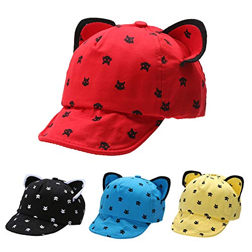 GDYX Sombrero para el Sol Gato Encantador Sombrero para el Sol Bebé Gorra de béisbol para niños Gorra de Dibujos Animados para niños   Rojo