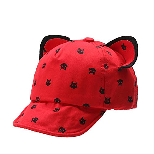 GDYX Sombrero para el Sol Gato Encantador Sombrero para el Sol Bebé Gorra de béisbol para niños Gorra de Dibujos Animados para niños   Rojo