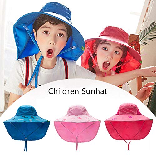 Geekcook Unisex Gorra de,Baby Boys Girls Sun Protection Swim Hat Niños Protector Solar Sombrero Outdoor Cap Unisex Leisure Summer Cap para niños-Nueva Rosa roja_10 Meses a 3 años