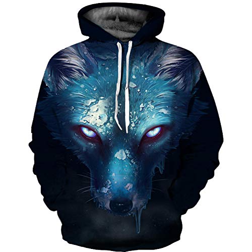 GEFANENR Unisex 3D Impreso Sudaderas,Goteo Bestia Hombres Mujeres Amantes De Manga Larga Camiseta Sudadera Chaqueta Abrigo Abrigo Salvaje Big Size Novedad Sudadera con Capucha con Bolsillo,5XL