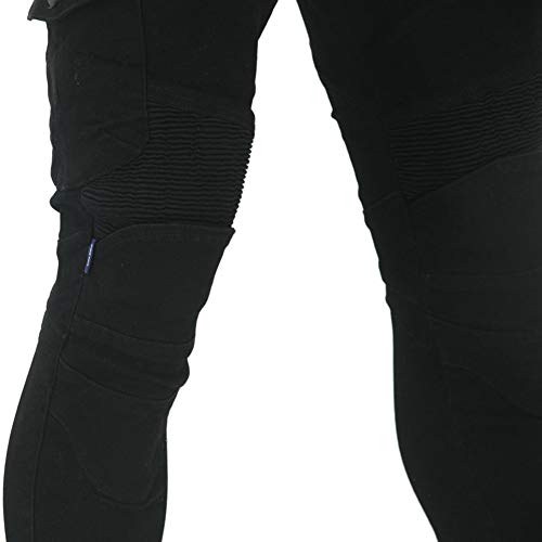 GELing Diseñador Hombres Motocicleta Armadura Textil Pantalones，Negro,L