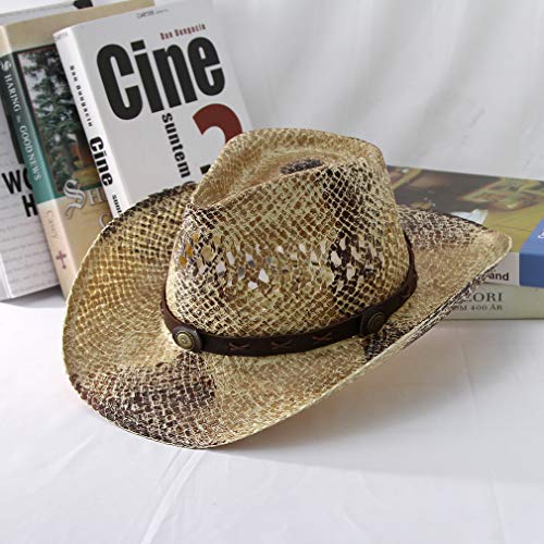 GEMVIE Sombrero de Vaquero para Mujer Hombre Gorro Gorra de Cow Boy Marrón