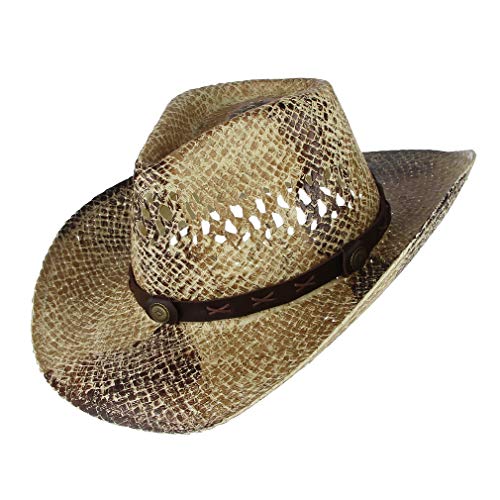 GEMVIE Sombrero de Vaquero para Mujer Hombre Gorro Gorra de Cow Boy Marrón
